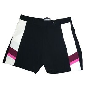 DSQUARED2 NWT Black Dress Shorts with White/Ivory, Wine, and Pink Insert Medium